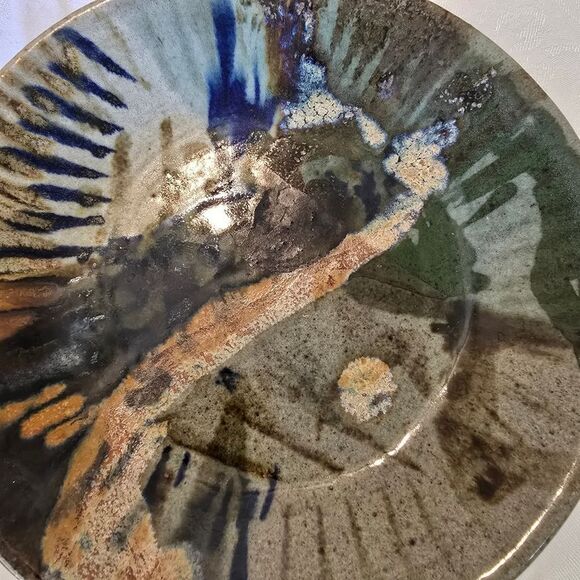 Studio Art Pottery Stoneware Plate 9.5" Glazed Art Handmade - Picture 3 of 7